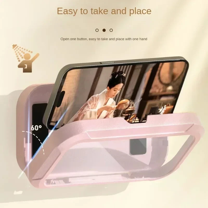 Soporte Impermeable Rotatorio Para Teléfono De Ducha