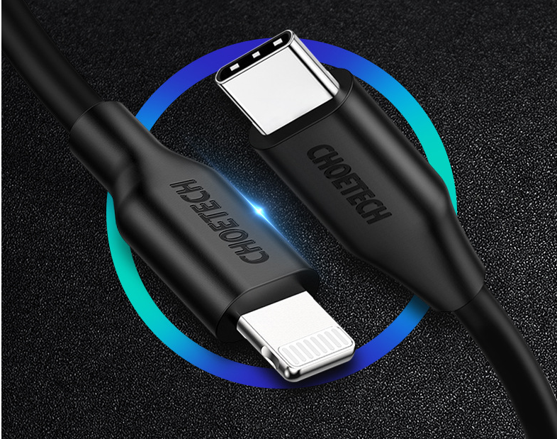 Cable CHOETECH USB-C a Lightning de 2m Certificado por MFi