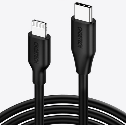 Cable CHOETECH USB-C a Lightning de 2m Certificado por MFi