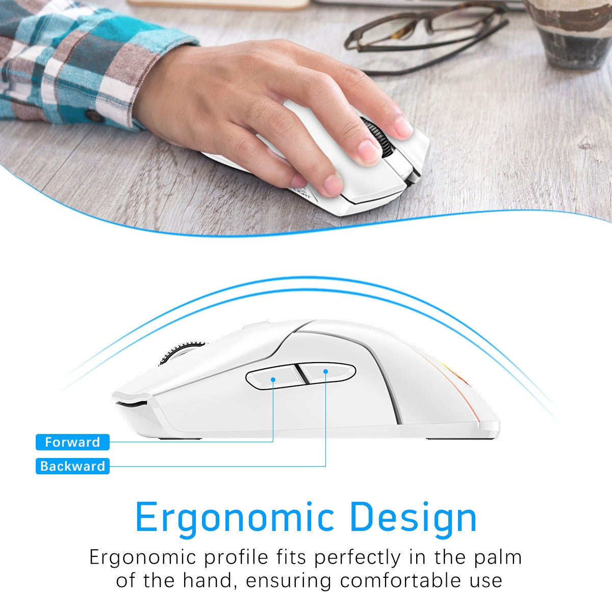 T40 Rechargeable 3-Mode Wireless Bluetooth Gaming Mouse
